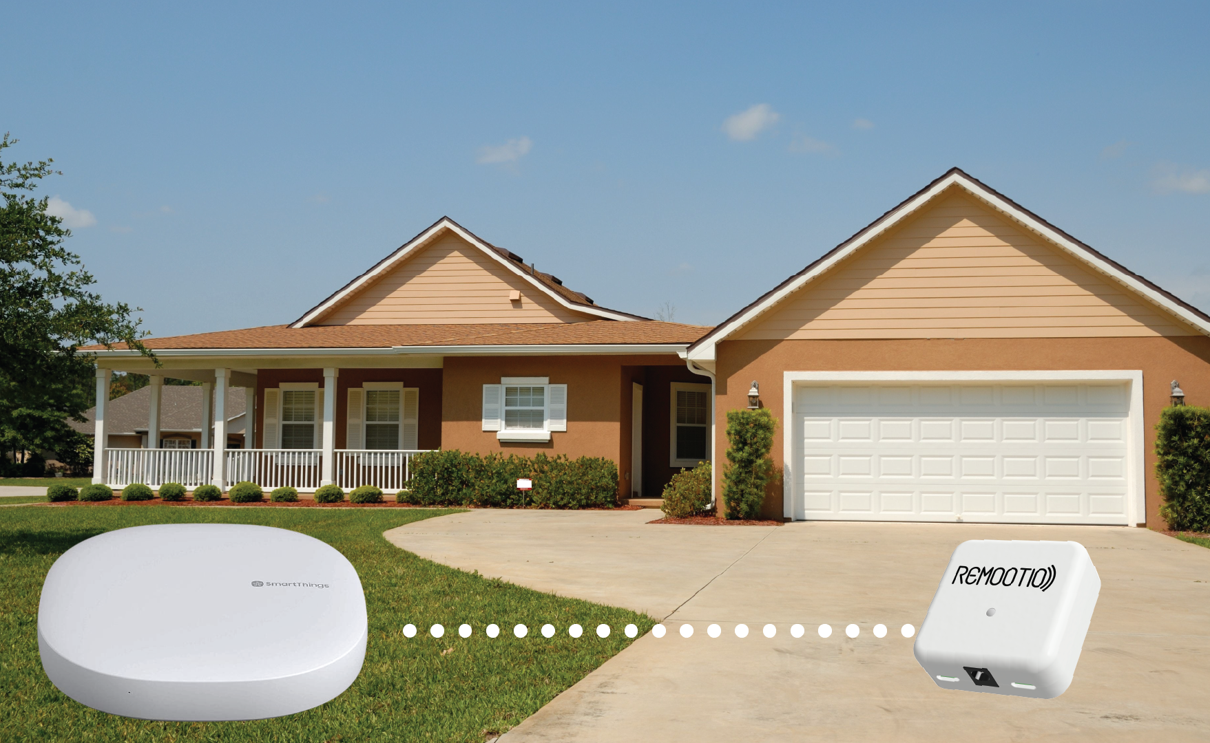 Smart garage door opener with SmartThings