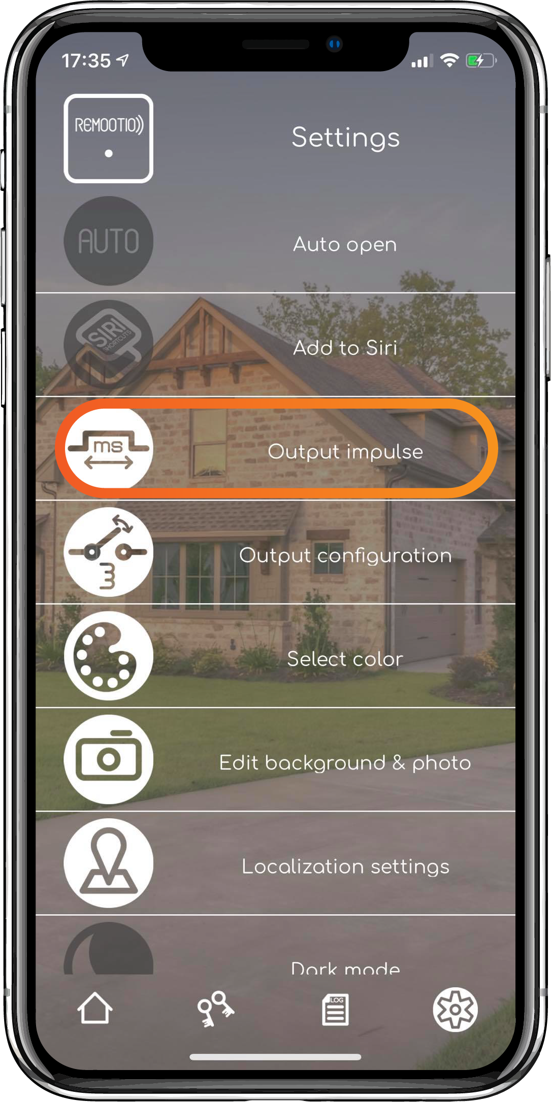 Remootio output settings