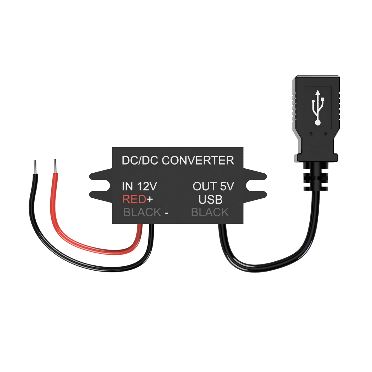 12VDC to 5VDC power adapter with USB A connector
